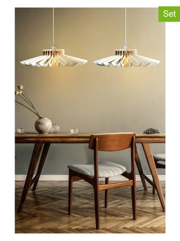 Opviq 2-delige set: hanglampen "Daisy" wit - Ø 52 cm