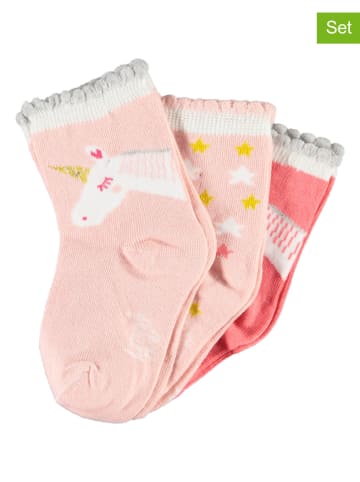 Lamino 3-delige set: sokken lichtroze/roze