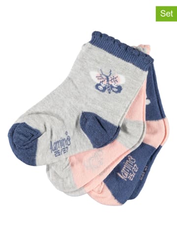 Lamino 3er-Set: Socken in Grau/ Blau/ Rosa
