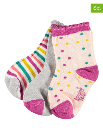 lamino 3-delige set: sokken grijs/lichtroze/meerkleurig