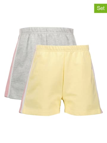 lamino 2-delige set: shorts lichtgrijs/geel
