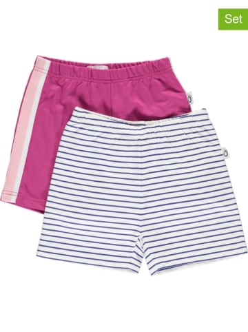 lamino 2-delige set: shorts roze/blauw/wit