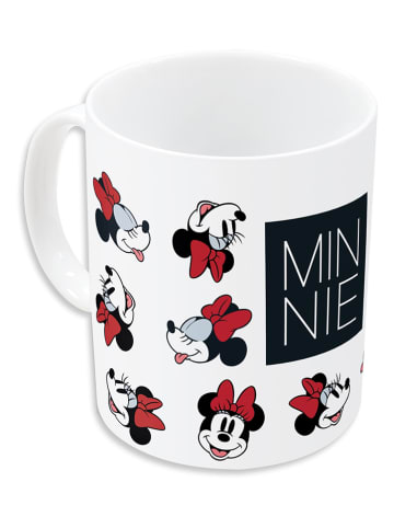 Disney Minnie Mouse Kubek "Myszka Minnie" w kolorze biało-czarno-czerwonym - 325 ml