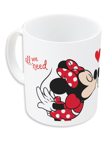 Disney Minnie Mouse Tasse "Minnie & Mickey Mouse Kiss" in Weiß/ Rot/ Schwarz - 325 ml