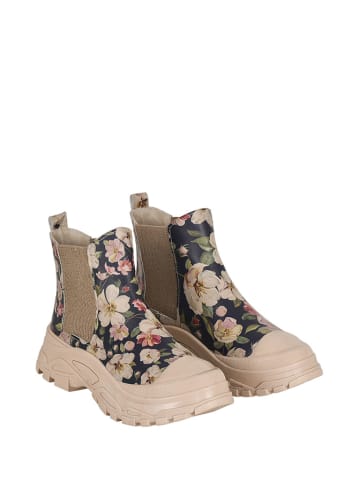 Streetfly Leren chelseaboots beige/donkerblauw/meerkleurig