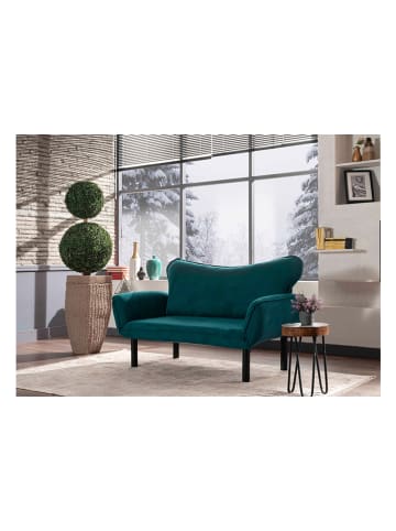 Scandinavia Concept Bank "Chatto" blauw/groen - (B)140 x (H)70 x (D)65 cm