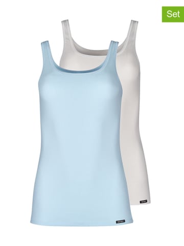 Skiny 2-delige set: hemdjes lichtblauw/wit