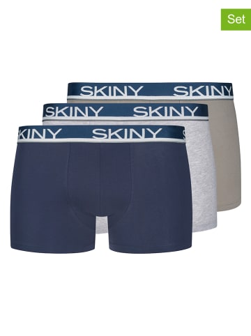 Skiny 3-delige set: boxershorts donkerblauw/grijs/kaki