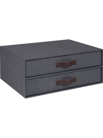 BigsoBox Pudełko "Birger" w kolorze ciemnoszarym z szufladami - A4
