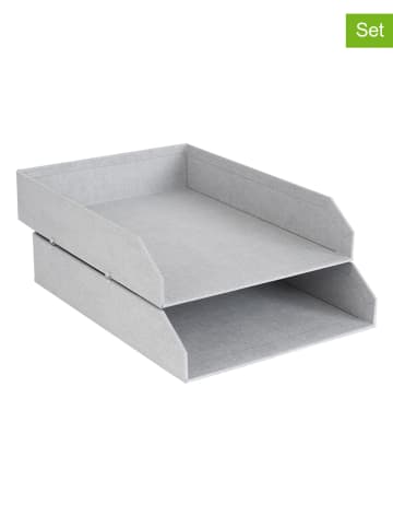 BigsoBox Pojemniki (2 szt.) "Hakan" w kolorze szarym na dokumenty - 23 x 6 x 31 cm