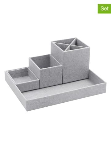 BigsoBox 4-delige set: desktop-organizers "Lena" grijs