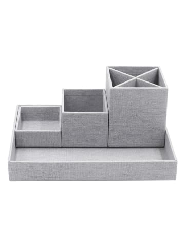 BigsoBox 4-delige set: desktop-organizers "Lena" grijs