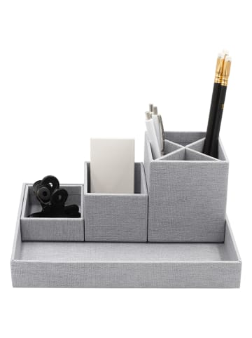 BigsoBox 4-delige set: desktop-organizers "Lena" grijs