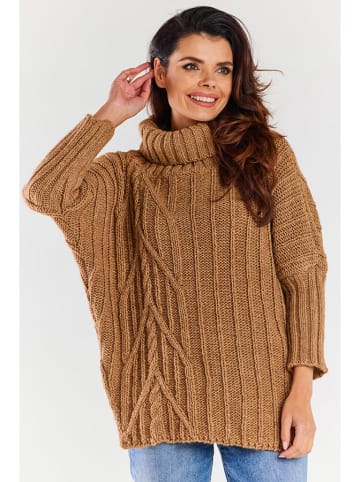 Awama Sweter w kolorze karmelowym