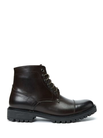 Frank Daniel Leder-Boots in Dunkelbraun