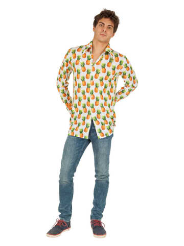 CHAKS Kostuumblouse "Ananas" lichtblauw/meerkleurig