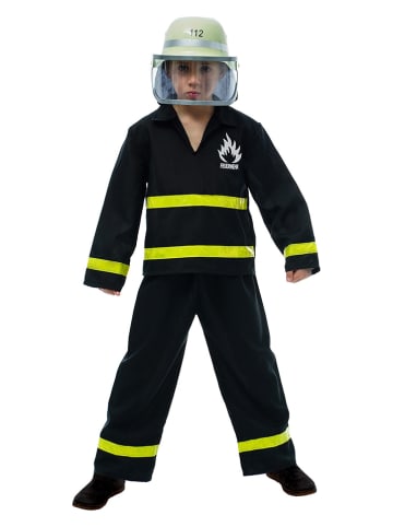 CHAKS 2-delig kostuum "Brandweerman" zwart/geel