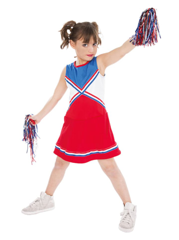 CHAKS Sukienka kostiumowa "Cheerleader" w kolorze czerwono-niebiesko-białym