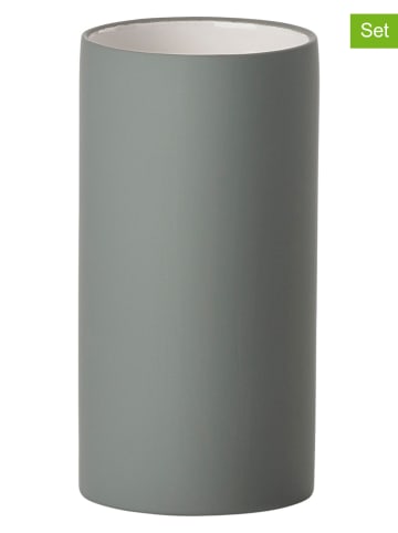 Zone Denmark 2-delige set: tandenborstelbekers "Solo" grijs - (H)12,2 x Ø 6 cm