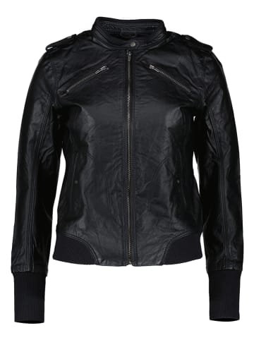Puma Skórzana kurtka "Zip up" w kolorze czarnym