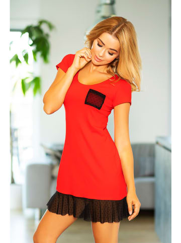 Kalimo Koszulka nocna "Larisa" w kolorze czarno-czerwonym