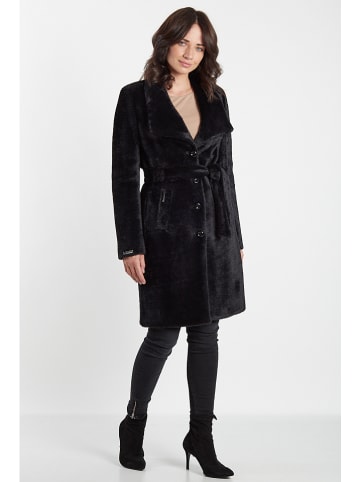 Ciriana Pluszowy płaszcz w kolorze czarnym