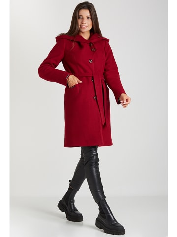 Ciriana Wełniany płaszcz w kolorze czerwonym