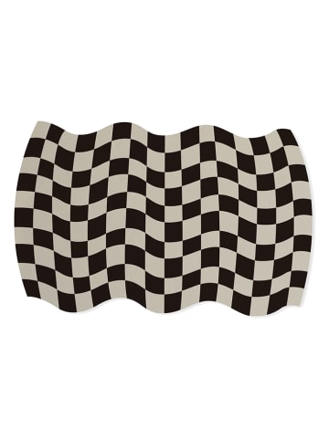 Really Nice Things Podkładka "Checkered Waves" w kolorze czarno-białym na biurko - 55 x 35 cm