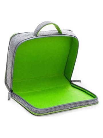 Tegu Aufbewahrungstasche in Grau/ Grün - (L)28 x (B)24 x (H)8 cm