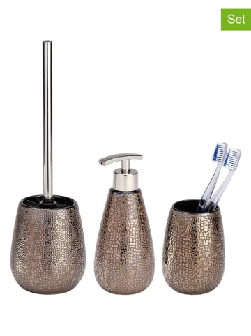 Wenko 3tlg. Bad-Accessoires-Set "Marrakesh" in Braun