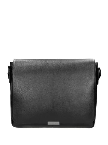 Wojas Leren schoudertas zwart - (B)34 x (H)31 x (D)10 cm