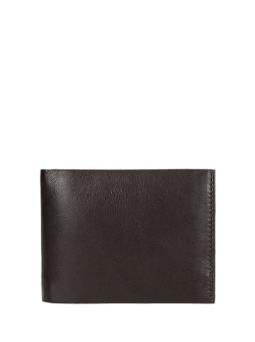Wojas Leder-Geldbörse in Dunkelbraun - (B)12,5 x (H)9,5 x (T)2 cm