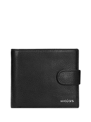 Wojas Leder-Geldbörse in Schwarz - (B)11,5 x (H)10 x (T)2,5 cm