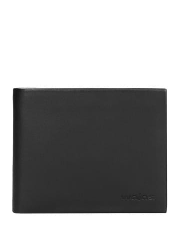 Wojas Leder-Geldbörse in Schwarz - (B)11 x (H)9,5 x (T)2,5 cm