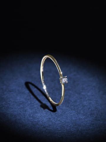 ATELIER DU DIAMANT Złoty pierścionek "Pure" z diamentem