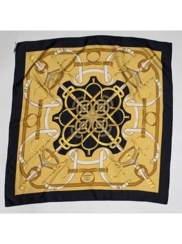 Hermès Zijden sjaal zwart/goudkleurig - (L)90 x (B)90 cm