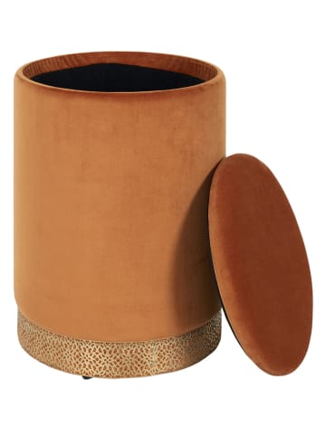 Ethnical Life Puf w kolorze musztardowym  - wys. 40,5 x Ø 29 cm