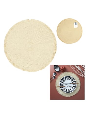 Ethnical Life 6-delige set: placemats beige - Ø 38 cm