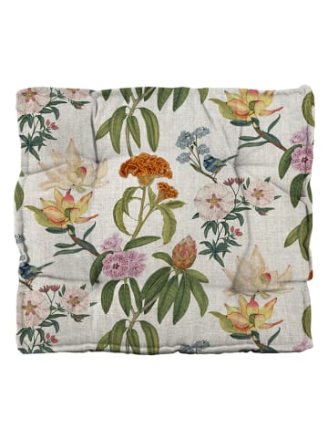 Madre Selva Sitzkissen in Creme/ Bunt - (L)37 x (B)37 cm