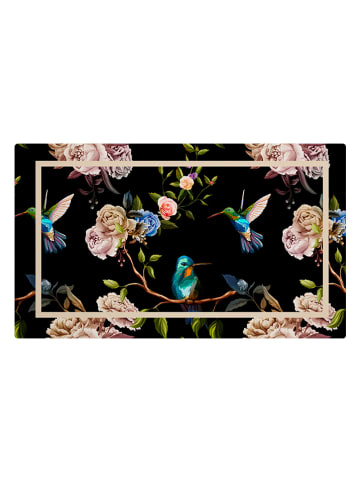 Madre Selva Fußmatte "Colibri" in Schwarz/ Bunt - (L)70 x (B)40 cm