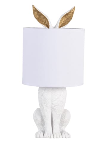 Clayre & Eef Lampa stołowa w kolorze białym - wys. 45 cm