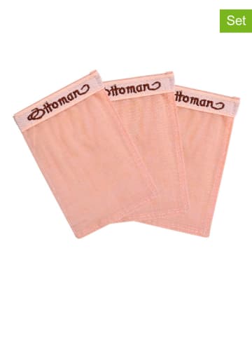 Ottoman 3er-Set: Seiden-Peelinghandschuhe in Orange - (L)11 x (B)8 cm