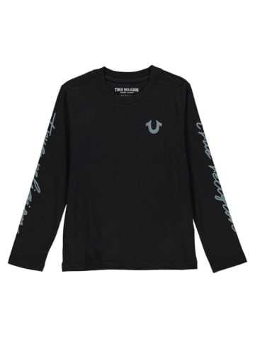 True Religion Longsleeve "TR Script LS Crew" in Schwarz