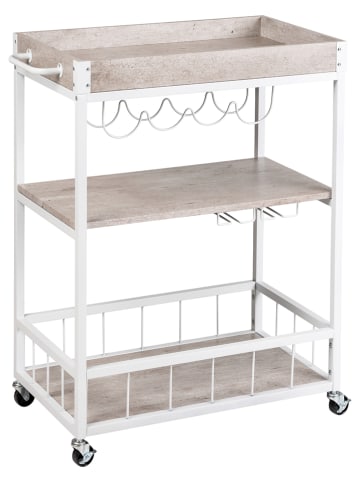 Wenko Küchenwagen in Weiß/ Grau - (B)80 x (H)89,5 x (T)40 cm