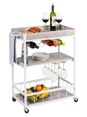 Wenko Küchenwagen in Weiß/ Grau - (B)80 x (H)89,5 x (T)40 cm