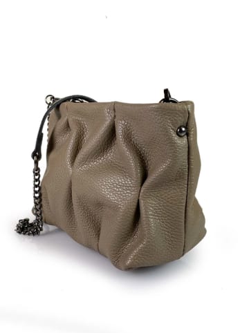 ORE10 Leder-Umhängetasche "Aric" in Taupe - (B)22 x (H)17 x (T)6 cm