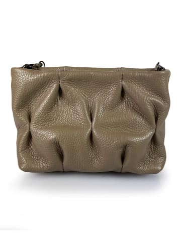 ORE10 Leder-Umhängetasche "Aric" in Taupe - (B)22 x (H)17 x (T)6 cm