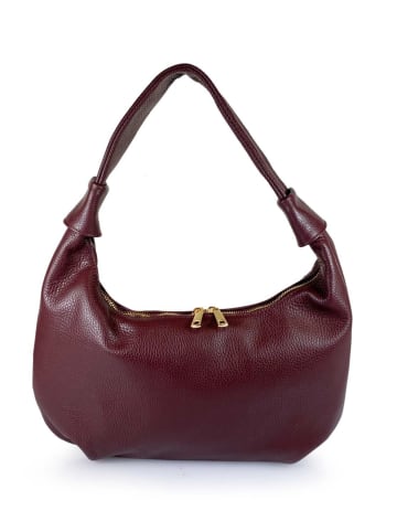 ORE10 Leren schoudertas "Brasi" bordeaux - (B)38 x (H)21 x (D)4 cm