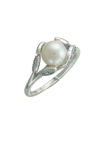 Pandora Srebrny pierścionek z perłą i cyrkoniami