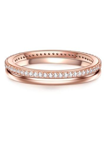 Nahla Jewels 2-delige set: rosévergulde ringen met edelstenen